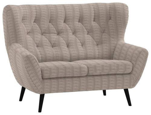2-SITZER-SOFA in Cord Beige  - Beige/Schwarz, Design, Holz/Textil (137/101/95cm) - Stylife