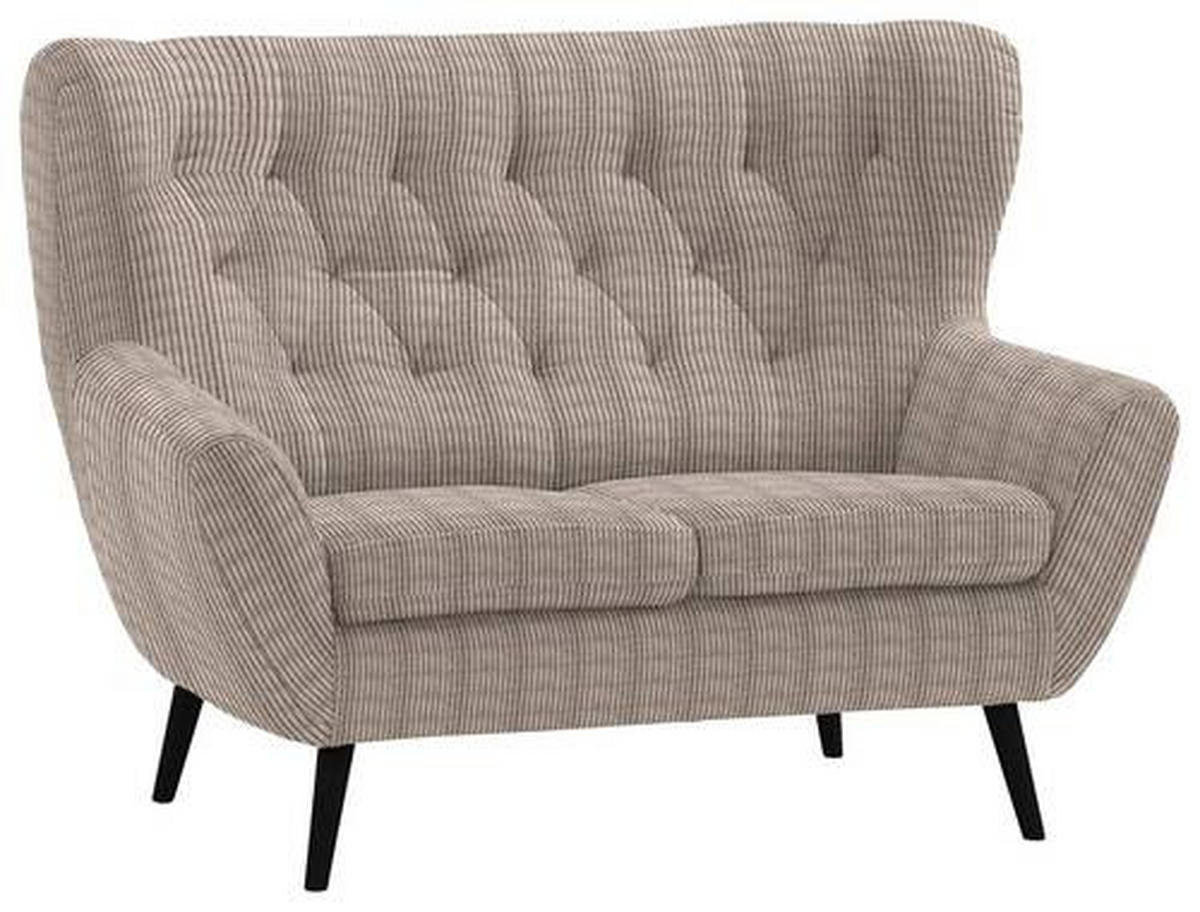 2-SITZER-SOFA in Cord Beige  - Beige/Schwarz, Design, Holz/Textil (137/101/95cm) - Stylife