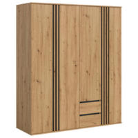 DREHTÜRENSCHRANK  in Anthrazit, Eiche Artisan  - Anthrazit/Eiche Artisan, ROMANTIK / LANDHAUS, Holzwerkstoff (160/190/56cm) - Livetastic