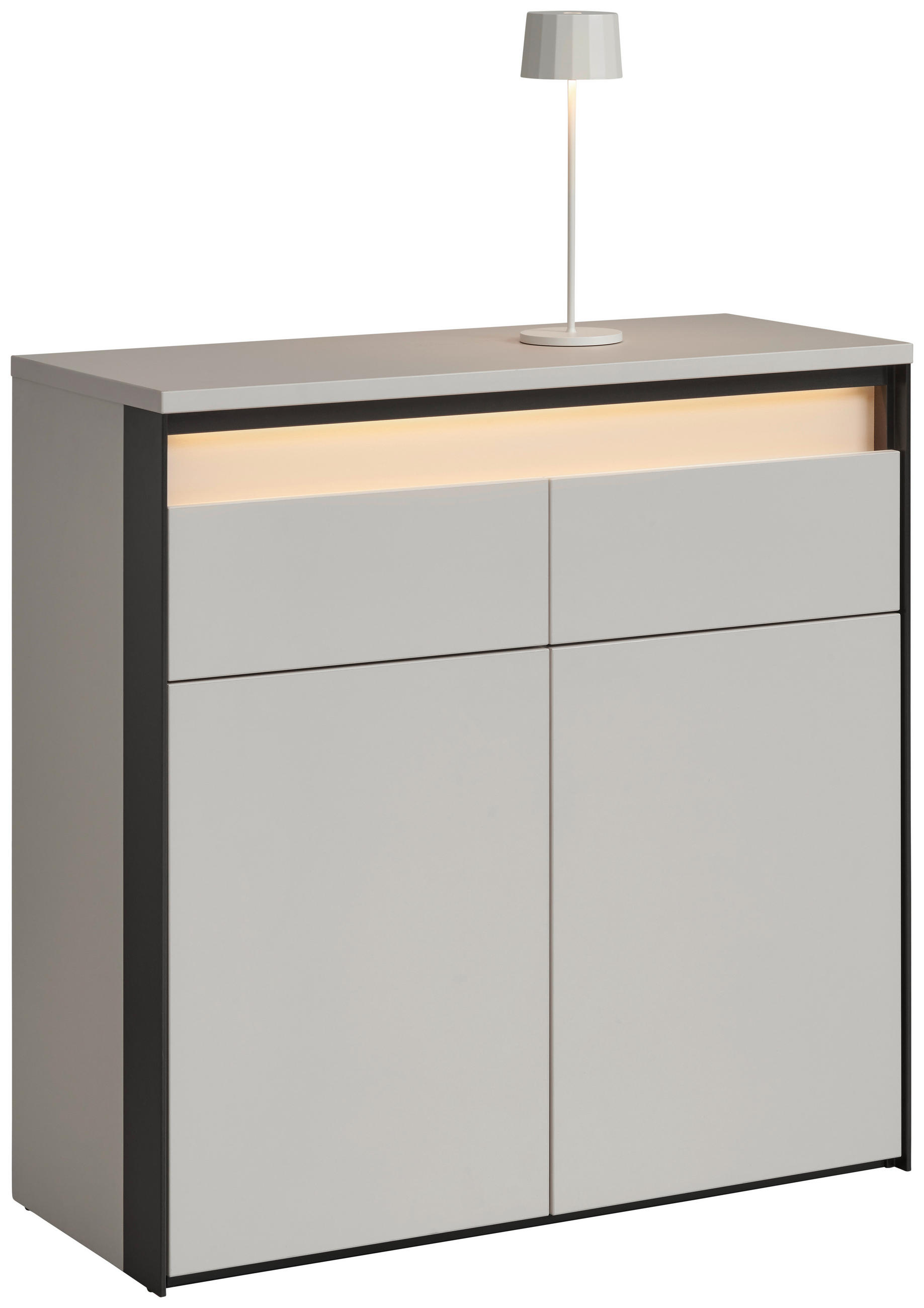 Voleo Kommode Beige, Schwarz 88x88x38 cm