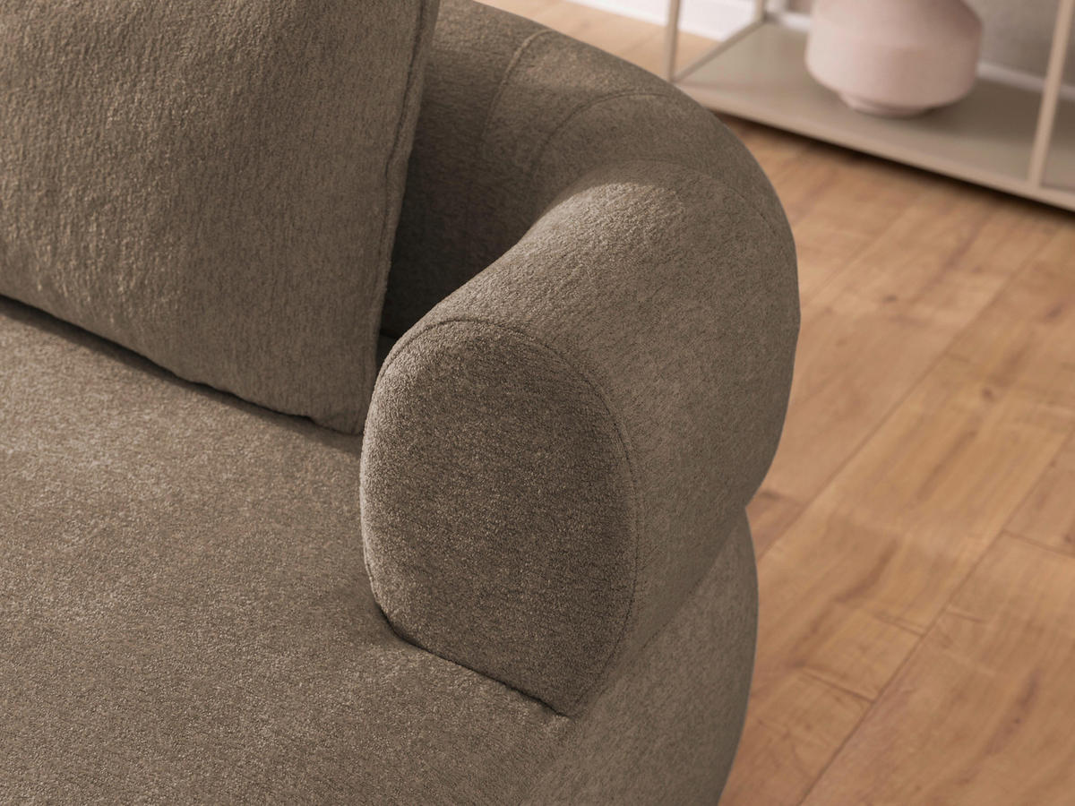 ECKSOFA in Chenille Braun  256/156 cm  - Schwarz/Braun, Design, Kunststoff/Textil (256/156cm) - Livetastic