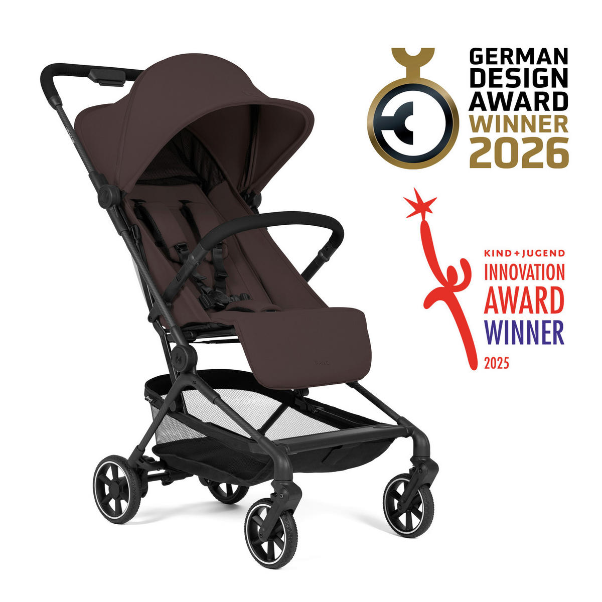BUGGY Lite N Care  - Schwarz/Braun, Basics, Textil/Metall (89/43,5/100cm) - Hauck