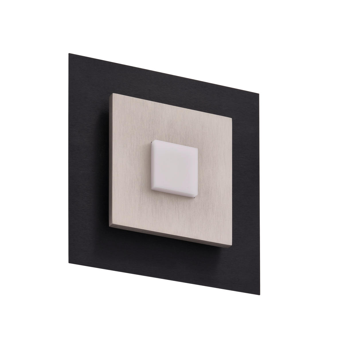 LED-WANDLEUCHTE Plano 24/7/24 cm  - Schwarz/Alufarben, Design, Kunststoff/Metall (24/7/24cm) - Grossmann