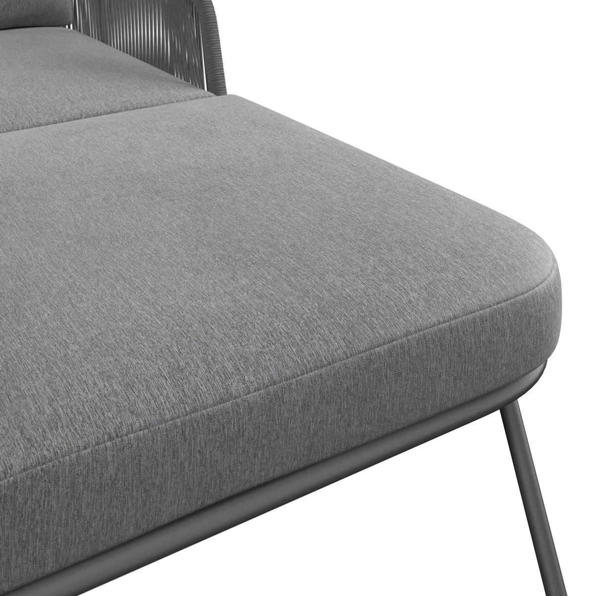 SONNENINSEL 150/75/95 cm  - Dunkelgrau/Schwarz, MODERN, Textil/Metall (150/75/95cm) - Beldano