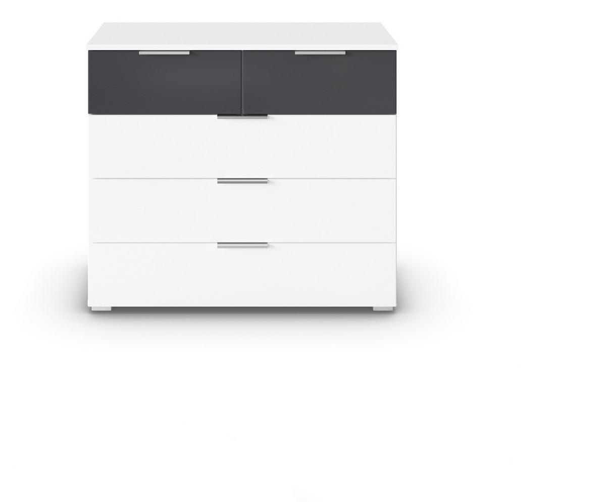 KOMMODE 93/81/42 cm  in Weiss, Dunkelgrau  - Weiss/Dunkelgrau, Modern, Holzwerkstoff/Metall (93/81/42cm) - Boxxx