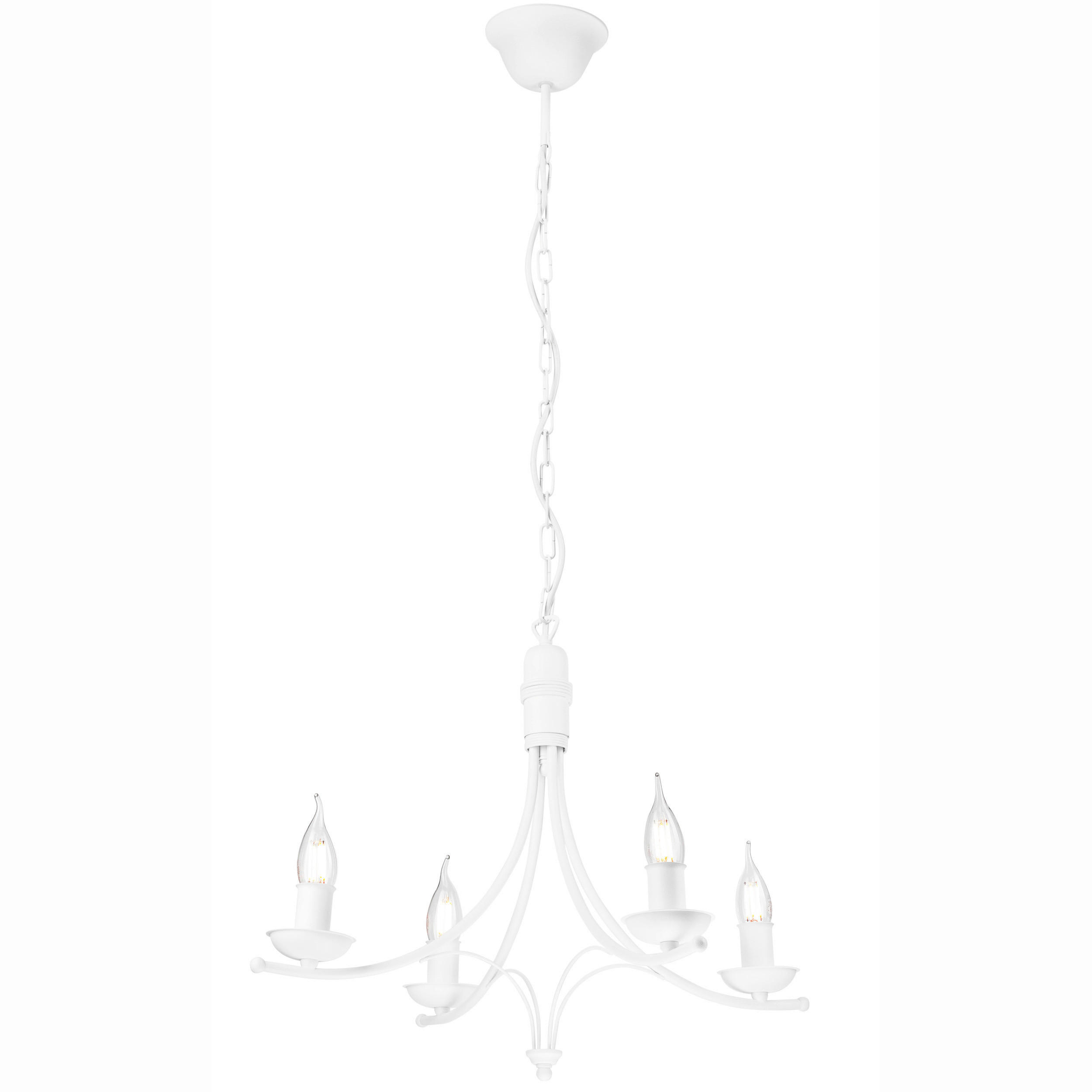 KRONLEUCHTER 58/100 cm   - Weiß Hochglanz, KONVENTIONELL, Metall (58/100cm)