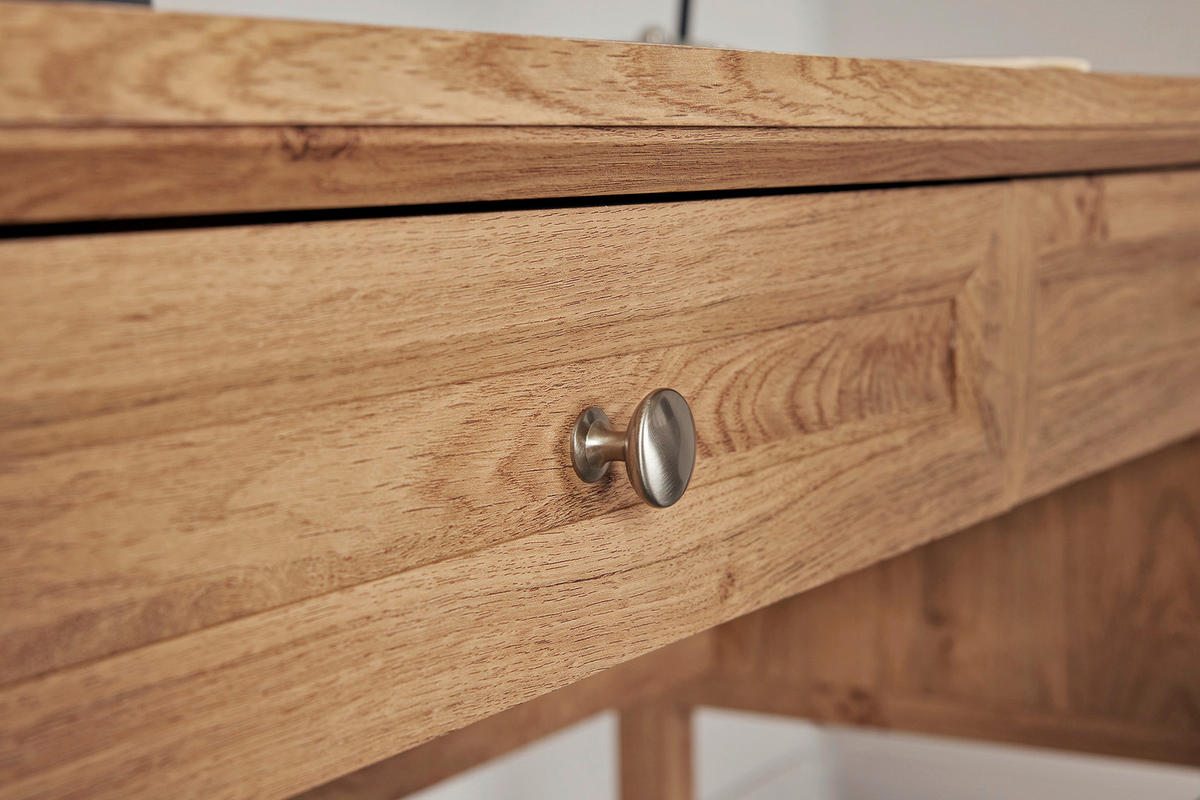 SCHREIBTISCH 120/50/79 cm Eichefarben Stauraum, in verschiedenen Holz-Dekoren erhältlich  - Eichefarben/Silberfarben, MODERN, Holzwerkstoff/Metall (120/50/79cm) - Livetastic