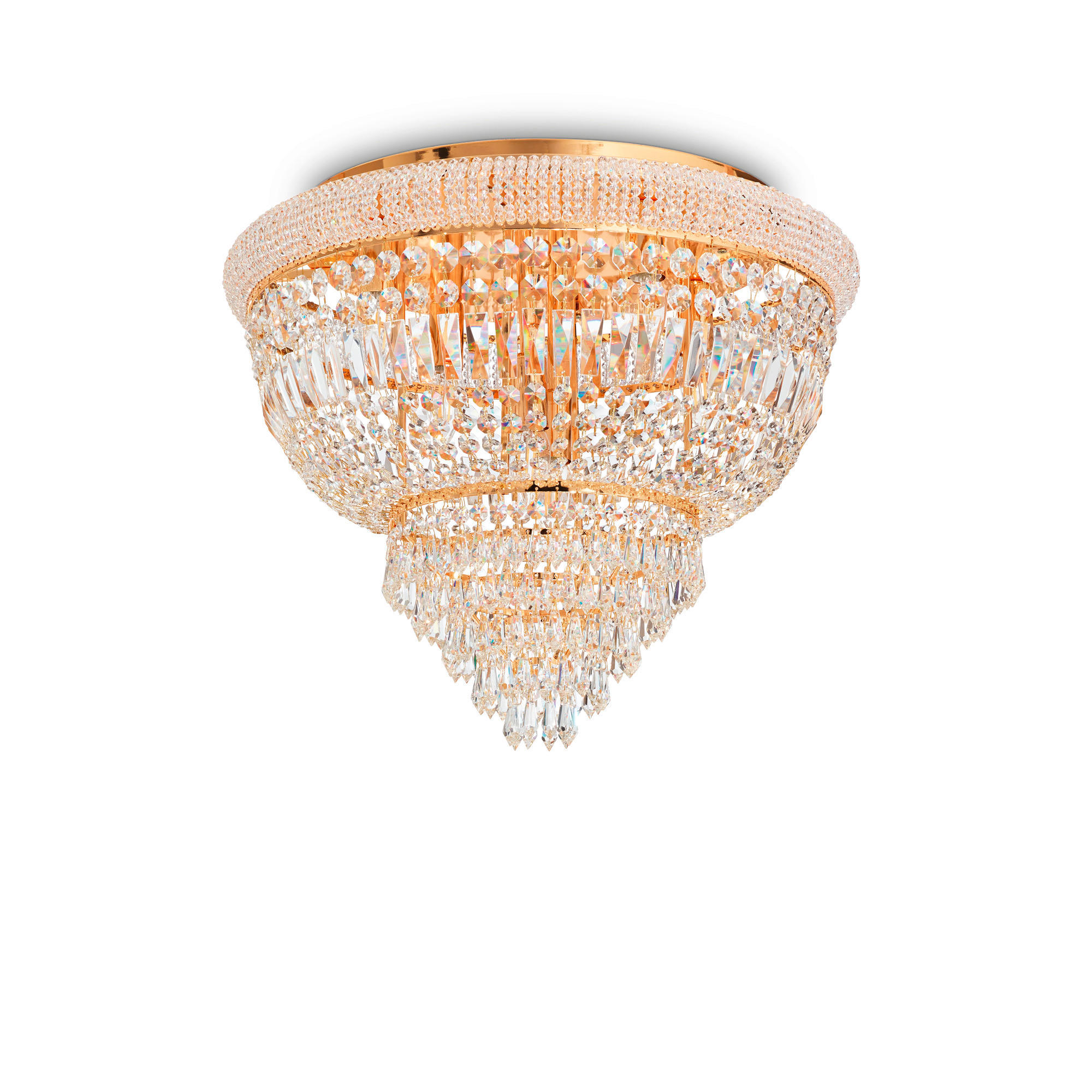 DECKENLEUCHTE Dubai Ottone 52/44 cm   - Messingfarben, KONVENTIONELL, Glas/Stein (52/44cm) - Ideal Lux