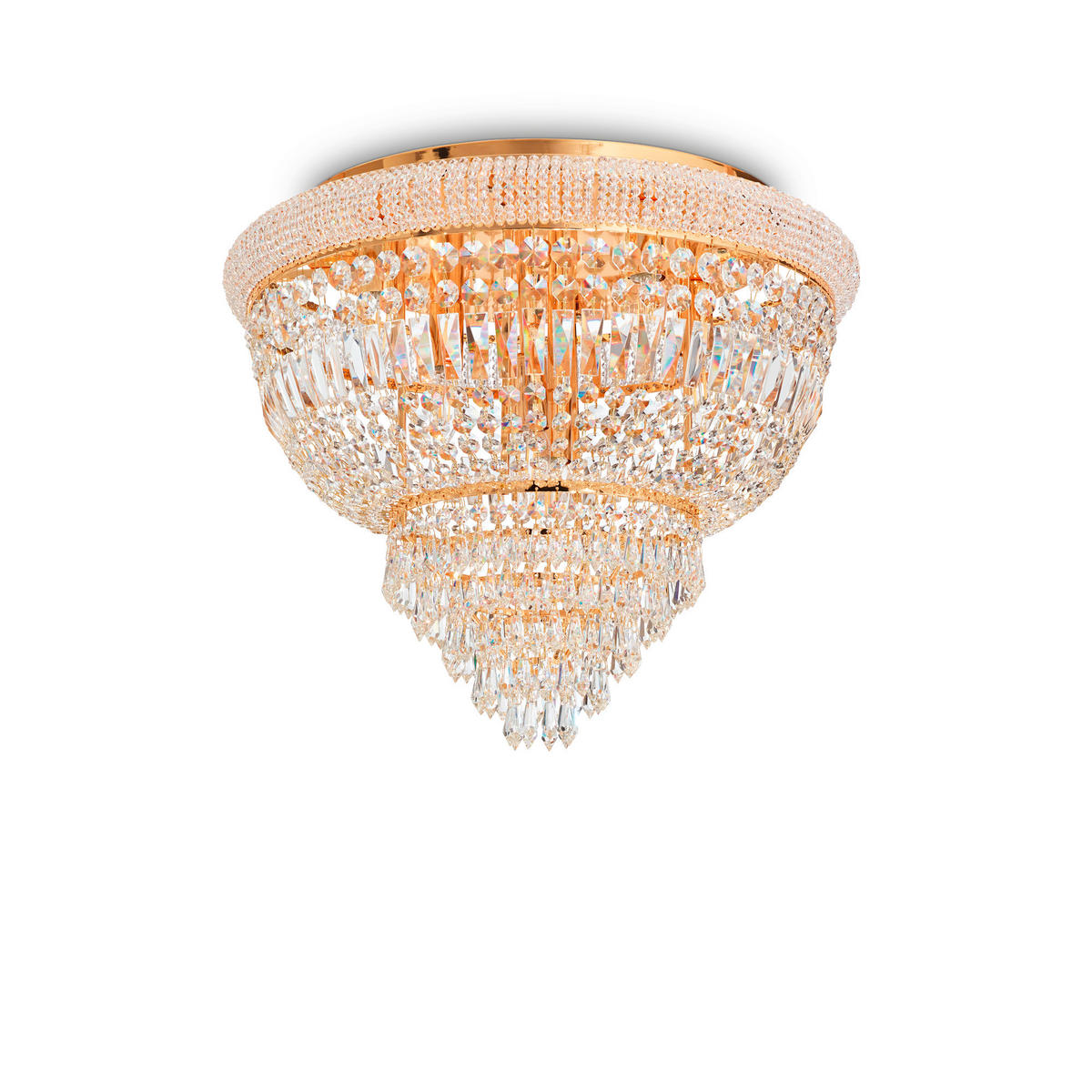 DECKENLEUCHTE Dubai Ottone 52/44 cm   - Messingfarben, KONVENTIONELL, Glas/Stein (52/44cm) - Ideal Lux