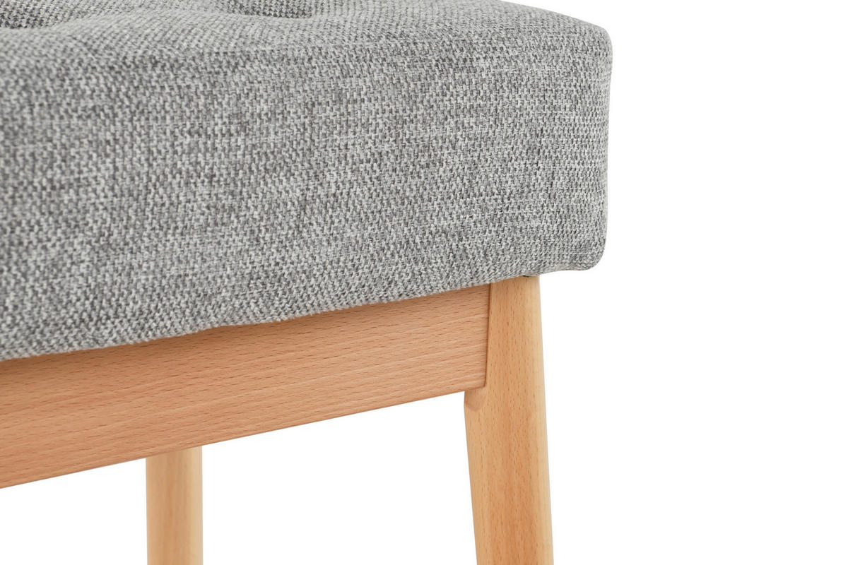 GARDEROBENBANK - Eichefarben/Grau, Design, Holz/Textil (100/48/36cm) - MID.YOU