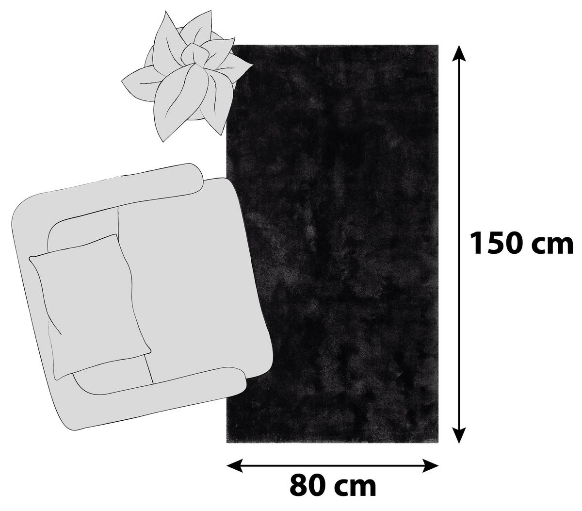 HOCHFLORTEPPICH 80/150 cm Relaxx Schwarz  - Schwarz, Basics, Textil (80/150cm) - Esprit