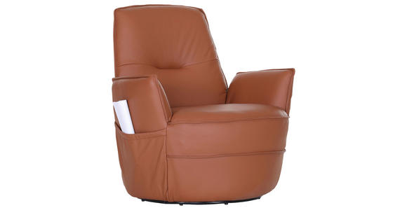 XXL-SESSEL - Braun, Design, Leder/Metall (83/90/85cm) - Landscape