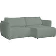 ECKSOFA Mintgrün Jersey  inkl. Rückenkissen, Bettkasten, Schlaffunktion, Rücken echt, Liegefläche im Originalstoff  - Schwarz/Mintgrün, KONVENTIONELL, Kunststoff/Textil (238/148cm) - Carryhome