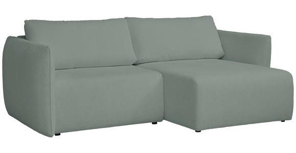 ECKSOFA Mintgrün Jersey  inkl. Rückenkissen, Bettkasten, Schlaffunktion, Rücken echt, Liegefläche im Originalstoff  - Schwarz/Mintgrün, KONVENTIONELL, Kunststoff/Textil (238/148cm) - Carryhome