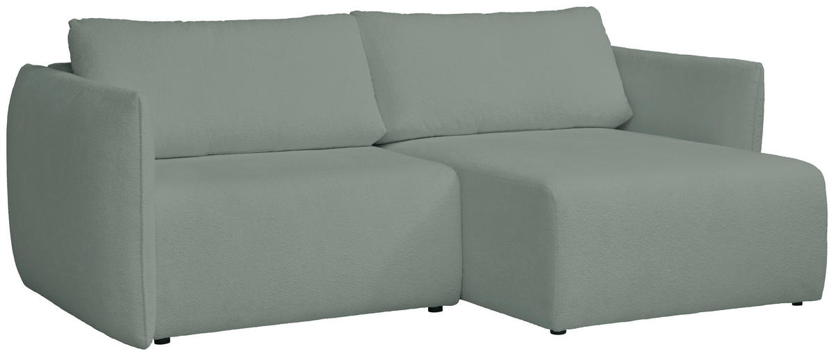 ECKSOFA Mintgrün Jersey  - Schwarz/Mintgrün, KONVENTIONELL, Kunststoff/Textil (238/148cm) - Carryhome