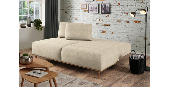 BOXSPRINGSOFA Carla  mit Stoffauswahl, Rücken echt Beige  - Beige, Design, Holz/Textil (203/97/107cm) - Dieter Knoll