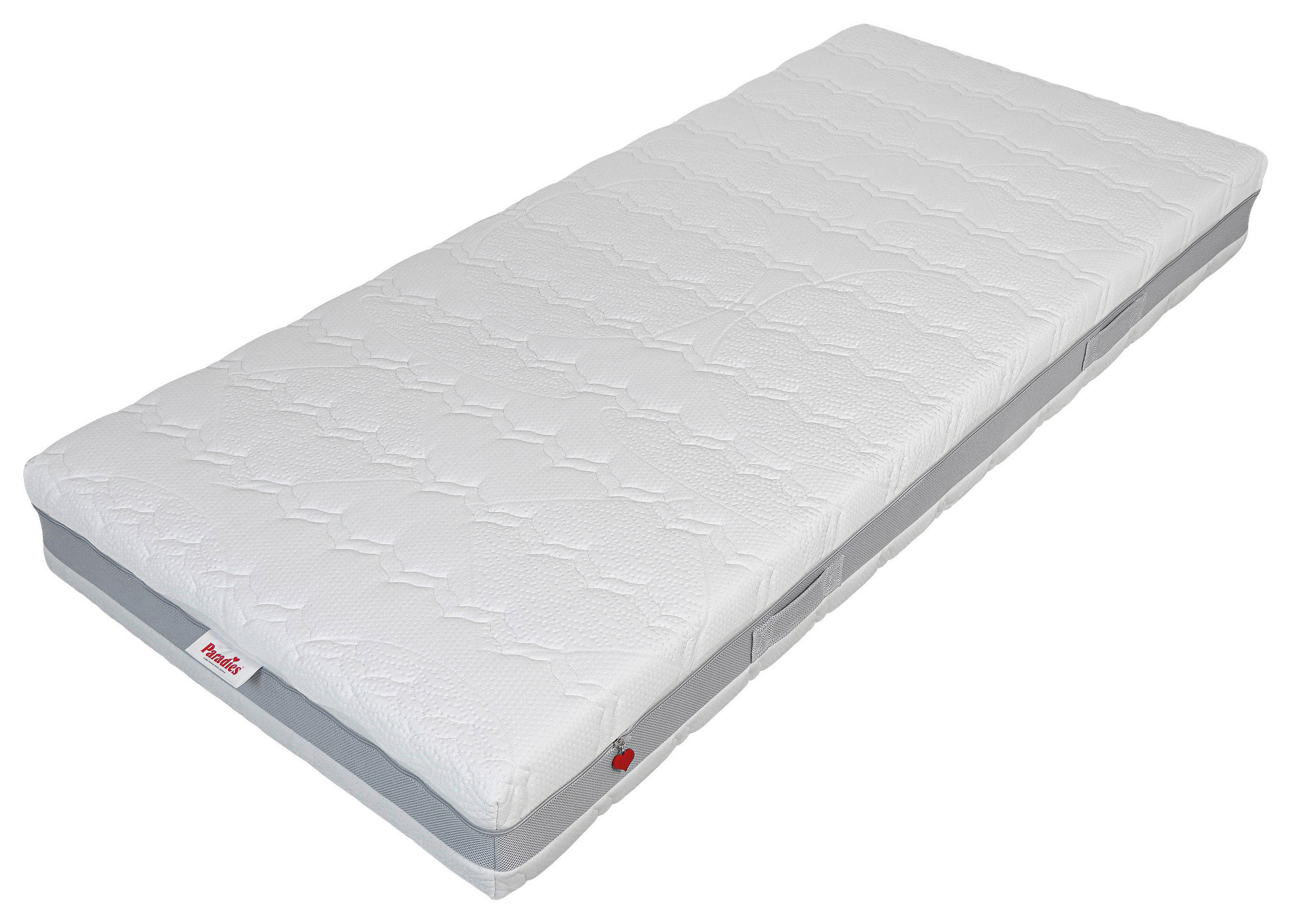 KALTSCHAUMMATRATZE 90/200 cm, Höhe ca.: 21 cm, H3 = fest, 7-Zonen - Weiß, KONVENTIONELL, Textil (90/200cm) - Paradies