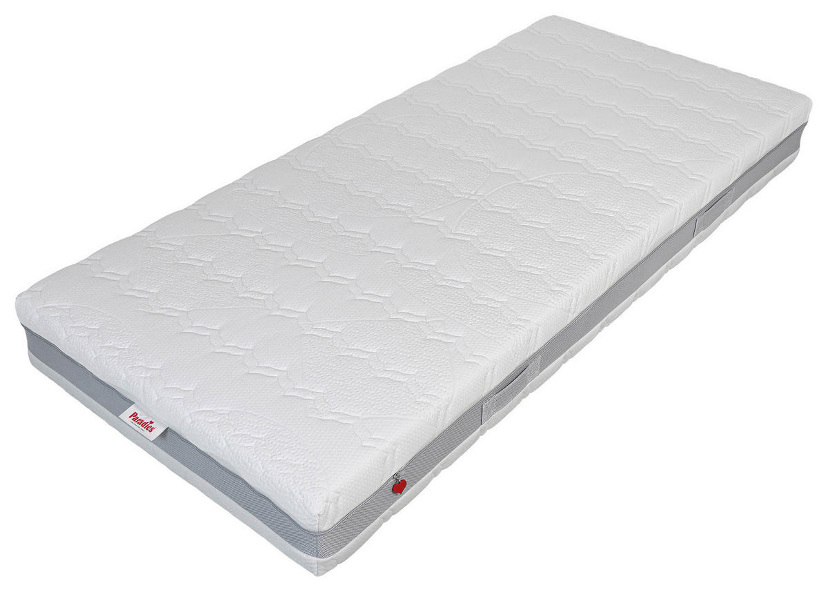 KALTSCHAUMMATRATZE 180/200 cm, Höhe ca.: 21 cm, H3 = fest, 7-Zonen - Weiß, KONVENTIONELL, Textil (180/200cm) - Paradies
