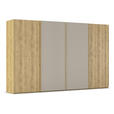 SCHWEBETÜRENSCHRANK 360/223/68 cm 4-türig Eichefarben, Fango  - Fango/Eichefarben, Design, Glas/Holz (360/223/68cm) - Novel