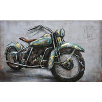 METALLBILD Fahrzeuge Grau, Goldfarben, Olivgrün 120/70 cm  - Goldfarben/Olivgrün, Trend, Metall (120/70cm) - Monee