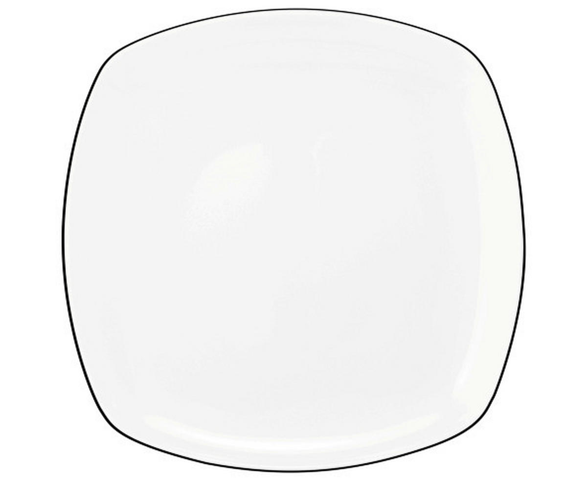 FRÜHSTÜCKSTELLER Schwarz, Weiß 20 cm Lido Black Line  - Schwarz/Weiß, Basics, Keramik (20cm) - Seltmann Weiden