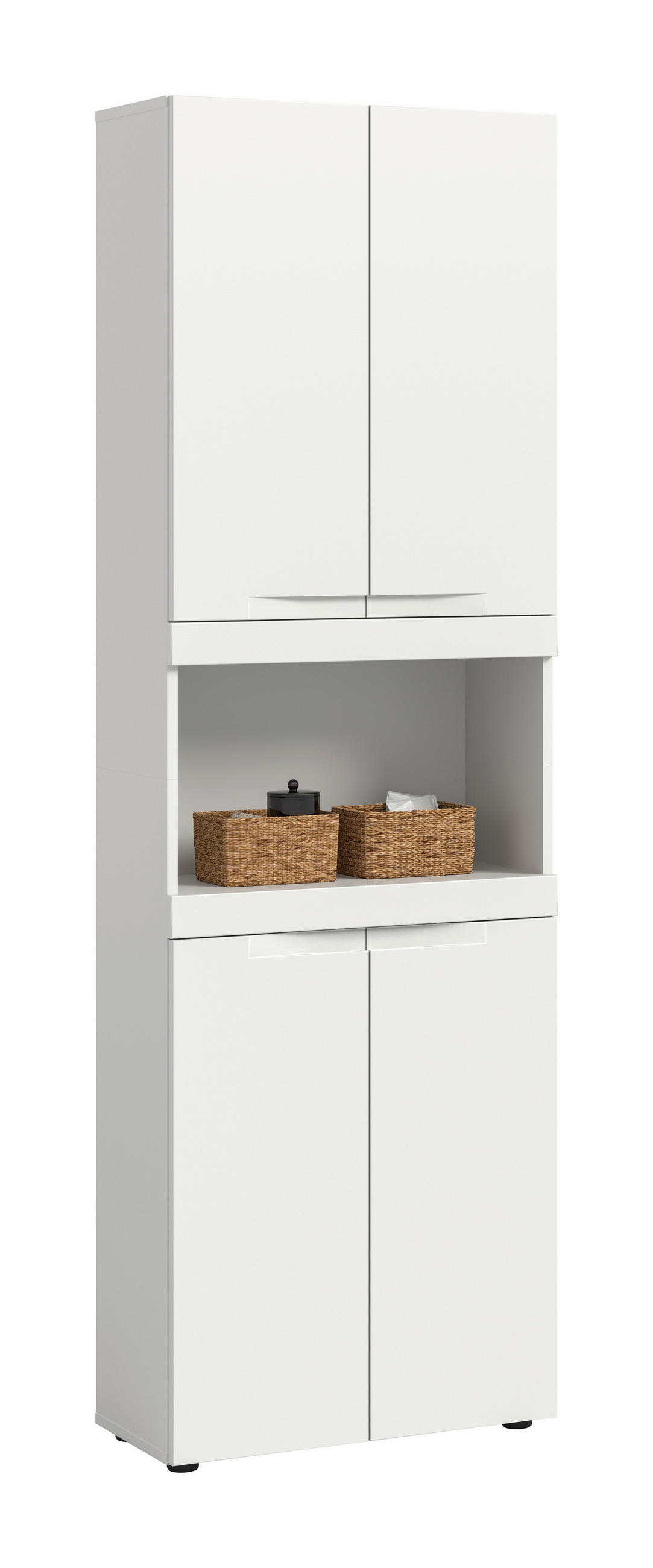 HOCHSCHRANK 60/194/31 cm  - Schwarz/Weiß, Trend, Holzwerkstoff/Kunststoff (60/194/31cm) - MID.YOU