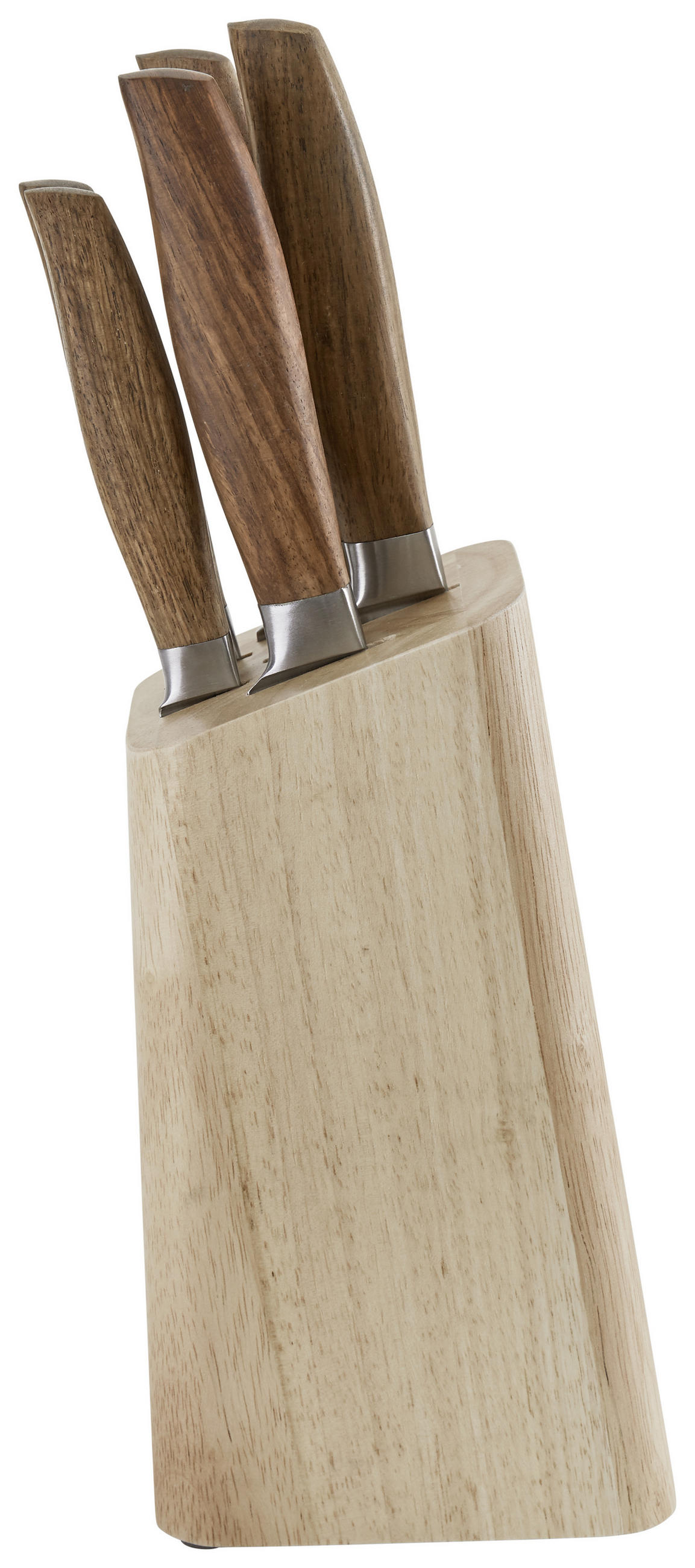 MESSERBLOCK 6-teilig  - Silberfarben/Braun, KONVENTIONELL, Holz (10,5/22,7/12,7cm) - Echtwerk