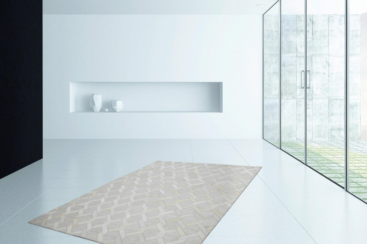 FLATVÄVD MATTA Chimera  - champagne, Basics, läder/textil (80ml) - Kayoom
