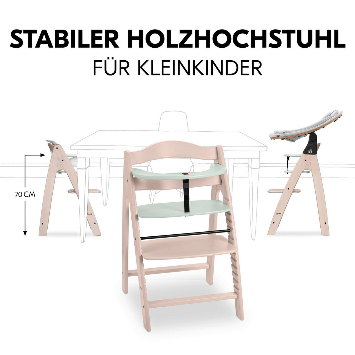 HOCHSTUHL Arketa Beech  - Weiß/Mintgrün, Basics, Holz (48/79/54cm) - Hauck
