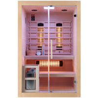 INFRAROTKABINE für 2 Personen  - Naturfarben, Basics, Glas/Holz (130/120/200cm) - Sanotechnik