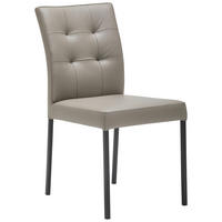 STUHL Echtleder Grau  - Schwarz/Grau, Design, Leder/Metall (45,5/86/57,5cm) - home24