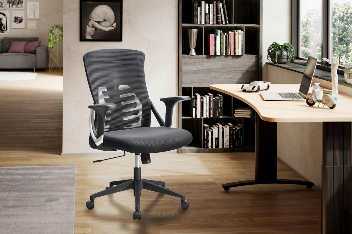 STOLICA OKRETNA  crna  tekstil  - crna, Design, tekstil/plastika (65/104/65cm) - MID.YOU