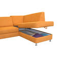 ECKSOFA in Chenille Gelb  248/198 cm  - Chromfarben/Gelb, Design, Kunststoff/Textil (248/198cm) - Xora