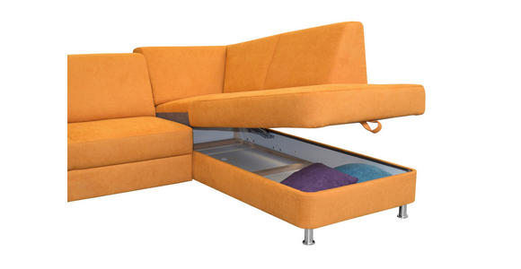 ECKSOFA in Chenille Gelb  248/198 cm  - Chromfarben/Gelb, Design, Kunststoff/Textil (248/198cm) - Xora