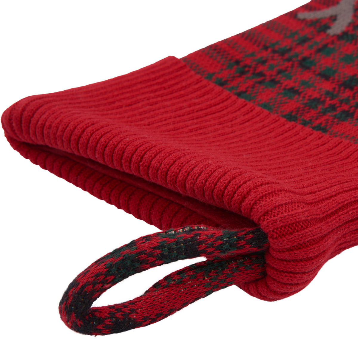 WEIHNACHTSSTRUMPF Rudolph  - Rot/Schwarz, KONVENTIONELL, Textil (20/55cm) - X-Mas