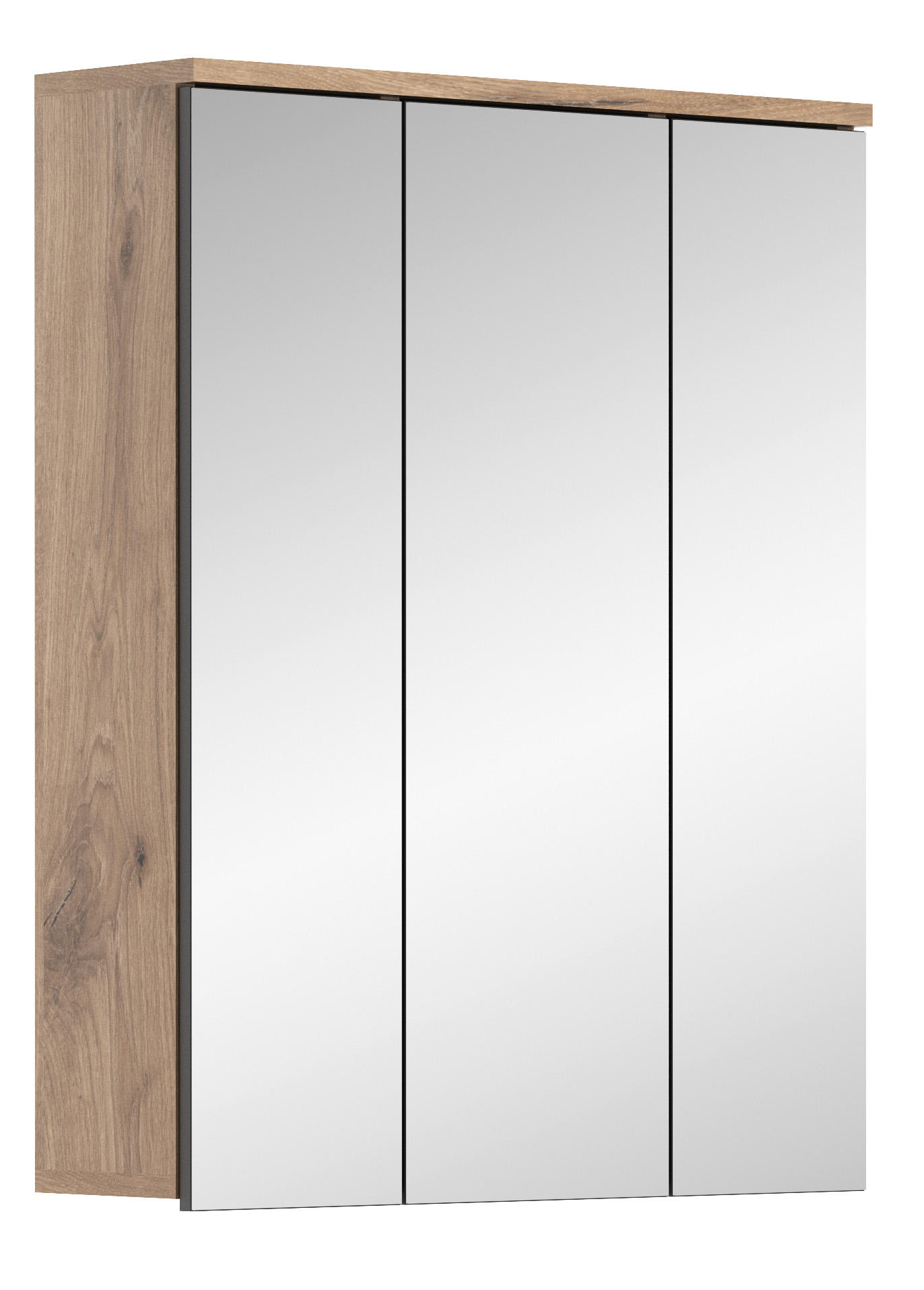 SPIEGELSCHRANK 60/77/18 cm - Eichefarben, MODERN, Glas/Holzwerkstoff (60/77/18cm) - MID.YOU