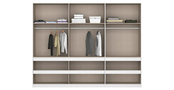 DREHTÜRENSCHRANK in Weiß - Weiß, Design, Glas/Holzwerkstoff (271/210/54cm) - Carryhome