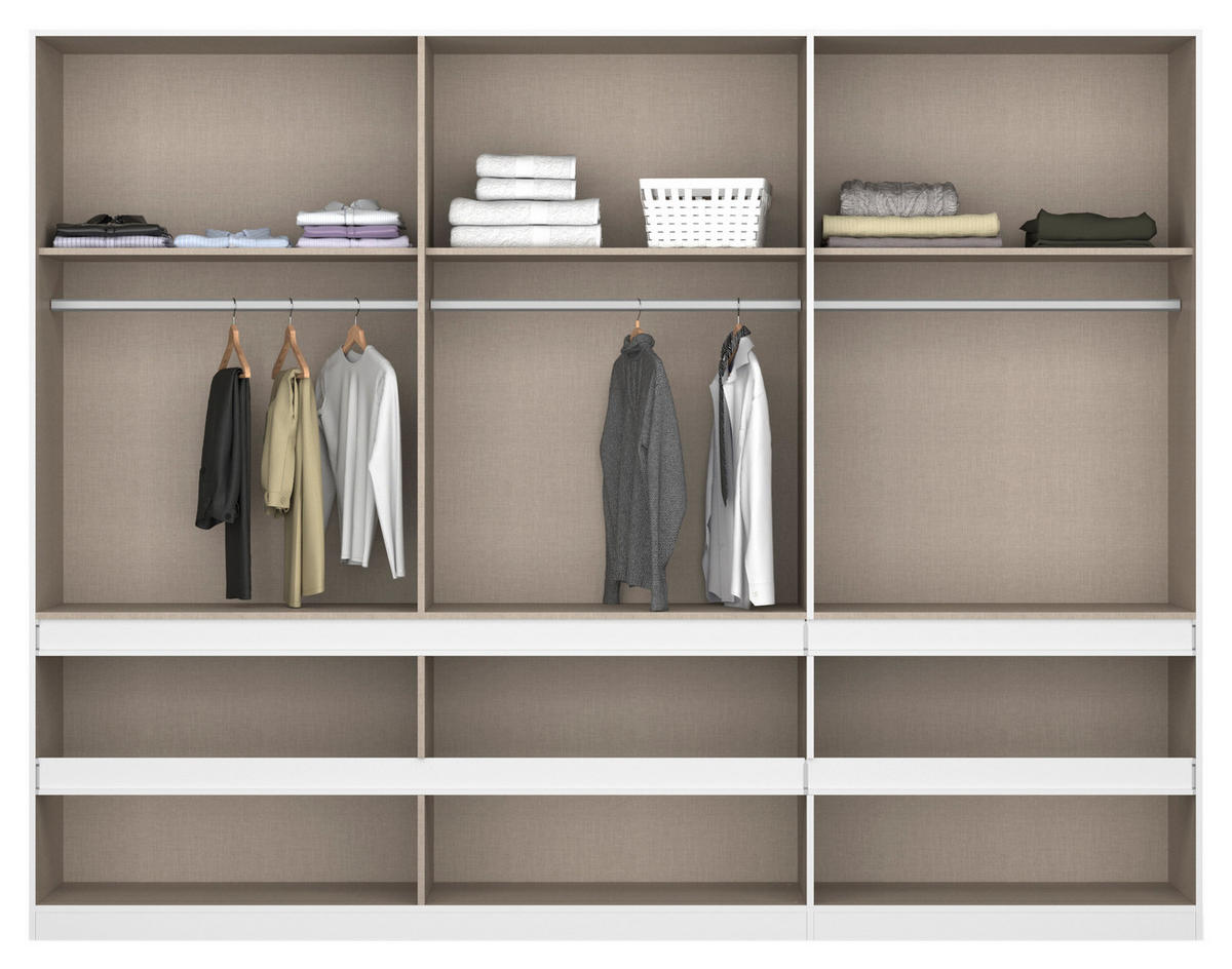 DREHTÜRENSCHRANK in Weiss  - Weiss, Design, Glas/Holzwerkstoff (271/210/54cm) - Carryhome