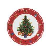 ASSIETT  22 cm   - vit/röd, Klassisk, keramik (22cm) - X-Mas