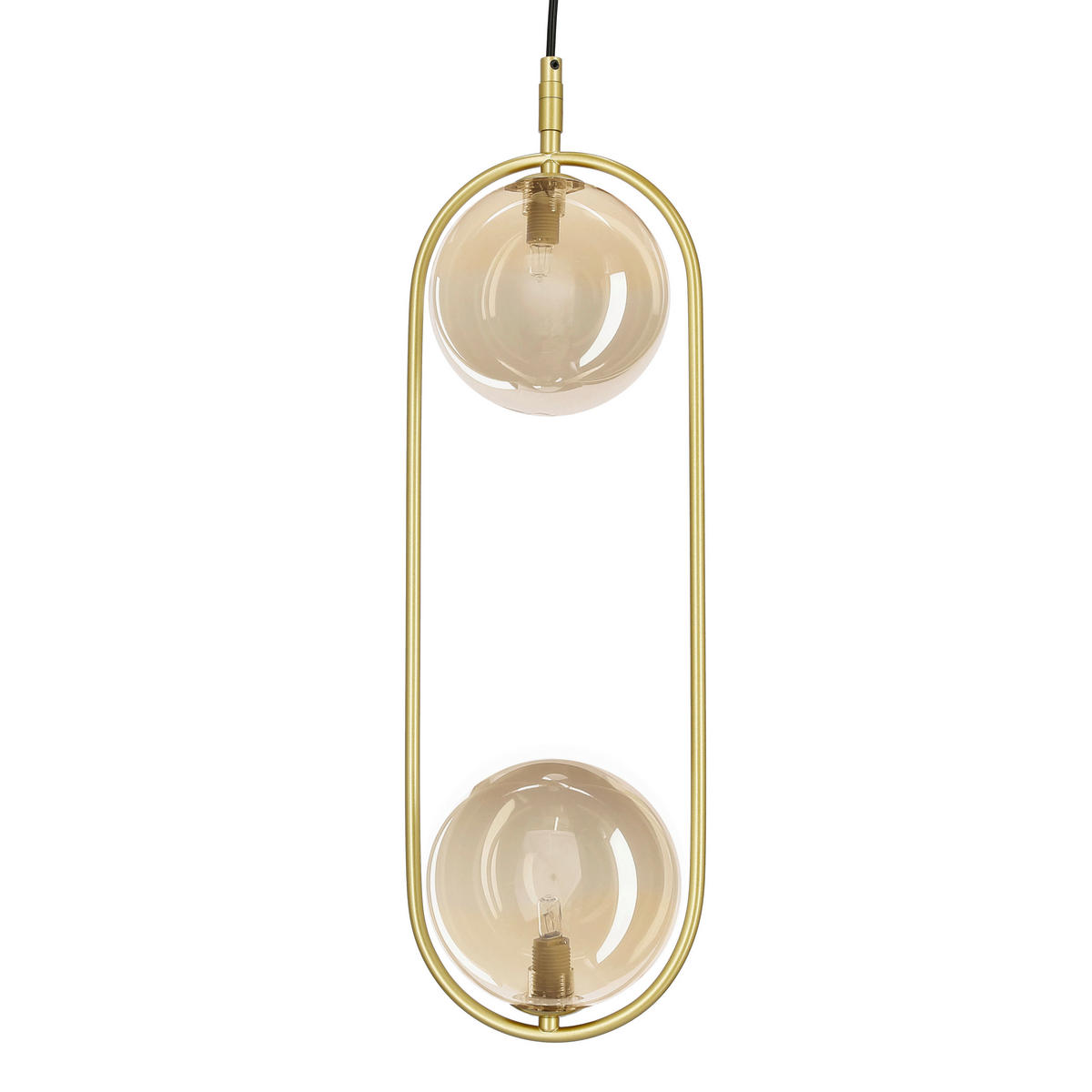 PENDELLEUCHTE 18.5/14/140 cm  - Messingfarben/Bernsteinfarben, KONVENTIONELL, Metall (18.5/14/140cm)