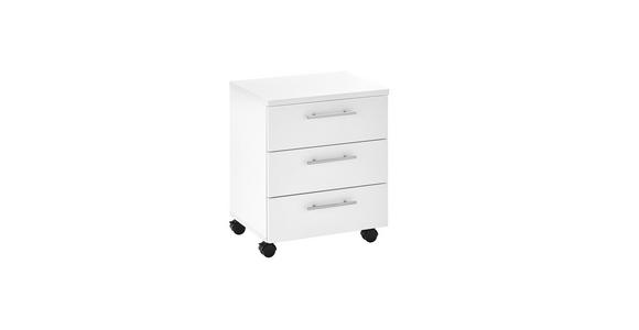 ROLLCONTAINER Weiß  - Silberfarben/Weiß, MODERN, Holzwerkstoff/Kunststoff (40/56/39cm) - Carryhome