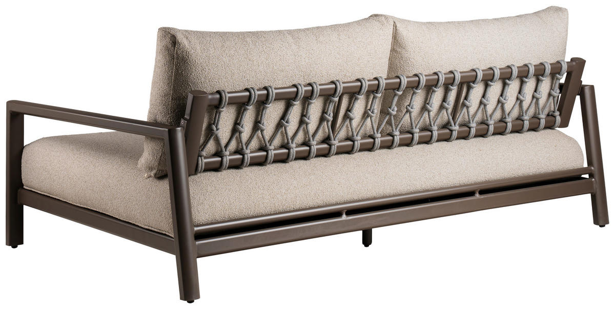 2-SITZER-BANK 207/92/75 cm  in Braun, Creme  - Creme/Braun, MODERN, Textil/Metall (207/92/75cm) - Tierra Outdoor