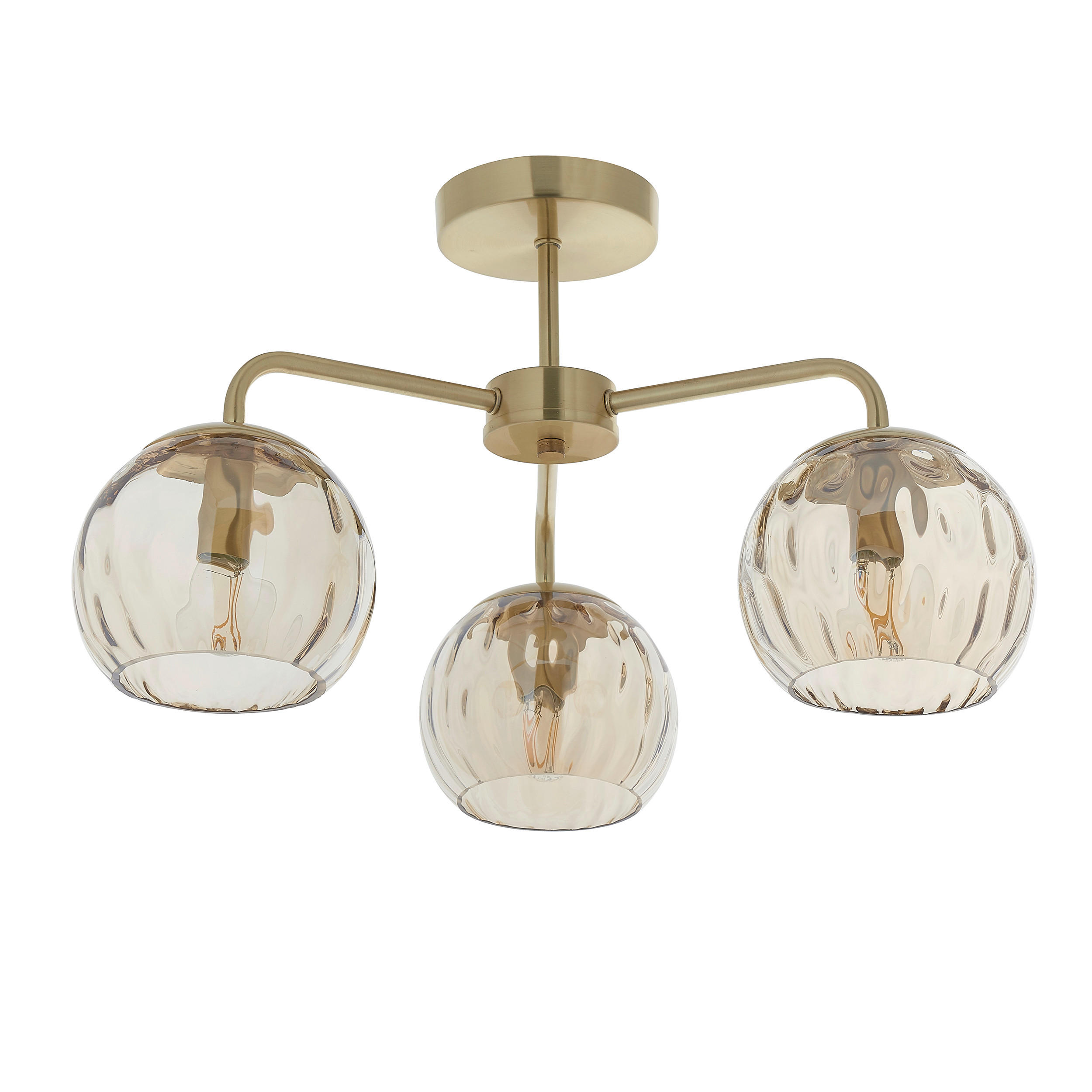 DECKENLEUCHTE Dimple 52/29.5 cm   - Champagner/Messingfarben, KONVENTIONELL, Glas (52/29.5cm) - ENDON