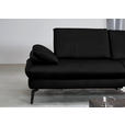 ECKSOFA in Echtleder Schwarz  - Schwarz, Design, Leder/Metall (325/157cm) - Dieter Knoll