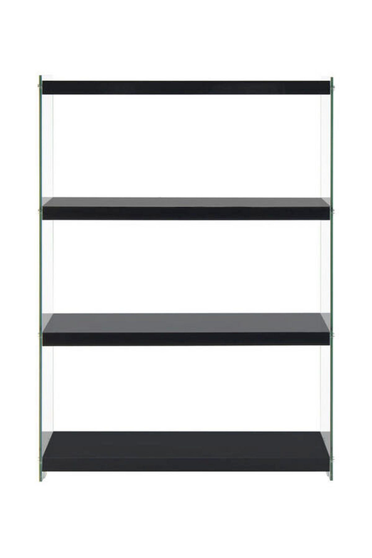 REGAL  83/113/29.5 cm Schwarz  - Schwarz, Modern, Glas/Holzwerkstoff (83/113/29.5cm) - Kayoom