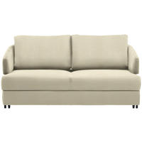 SCHLAFSOFA in Textil Creme  - Creme/Schwarz, Design, Textil/Metall (172/76-89/112-120cm) - Bali