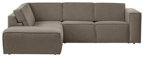 ECKSOFA in Struktur Grau, Taupe - Taupe/Schwarz, Modern, Kunststoff/Textil (220/275cm) - Trendmanufaktur