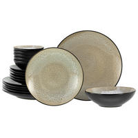 SERVIS Malmö beige 18 delar  - beige/svart, Basics, keramik - Creatable
