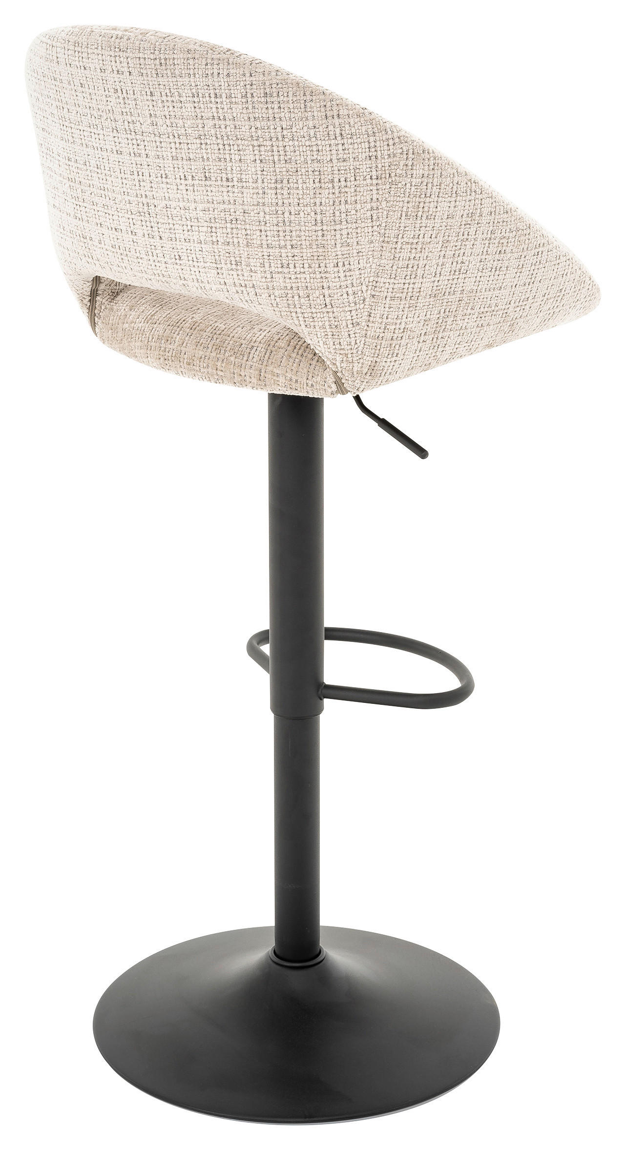BARHOCKER Webstoff Beige Eisen Sitzfläche 360° drehbar  - Beige/Schwarz, MODERN, Textil/Metall (52/89-110/49cm) - MID.YOU