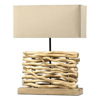 TISCHLEUCHTE 40/50/15 cm   - Hellbraun, Natur, Holz/Textil (40/50/15cm)